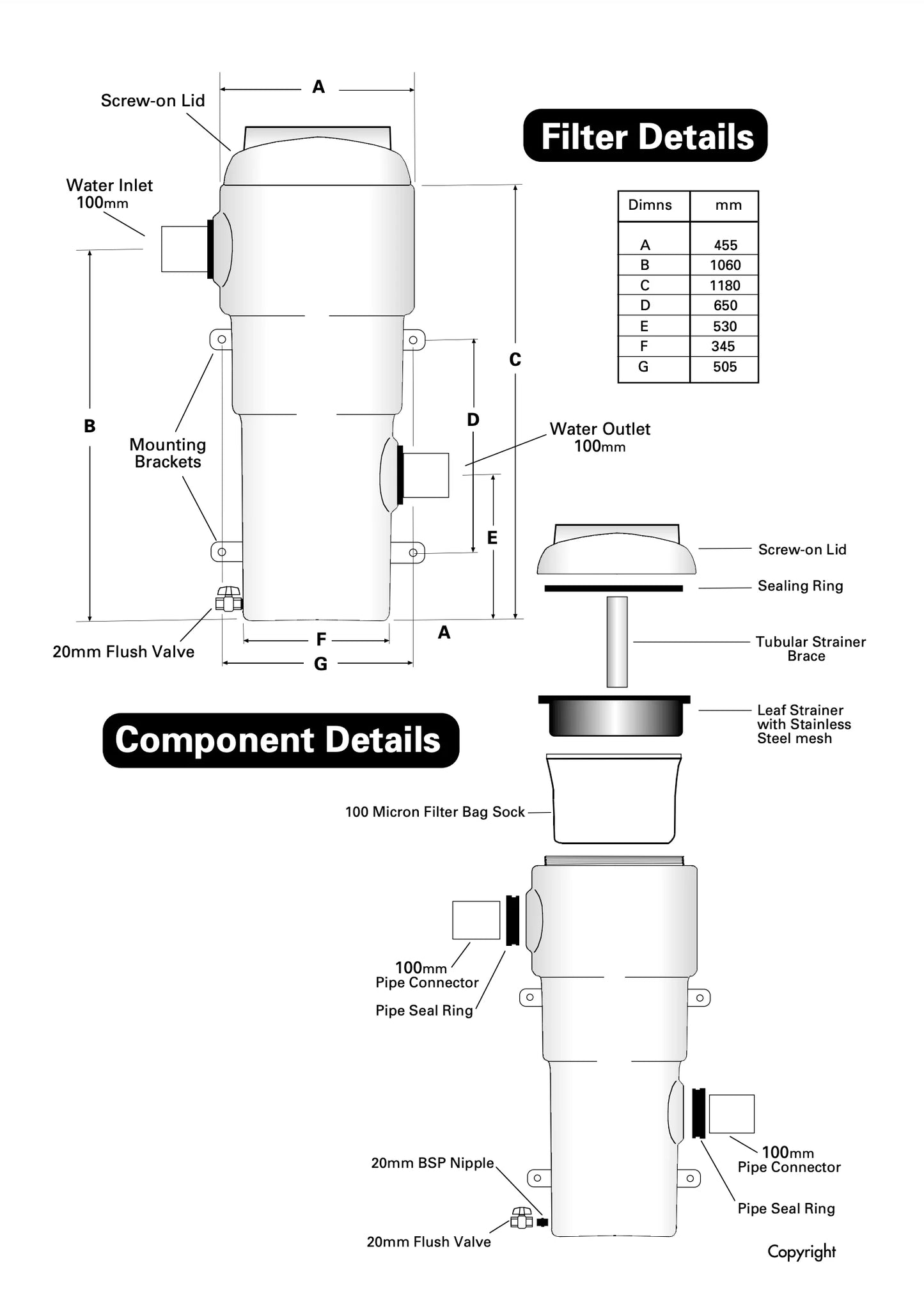 Rainwater Tank Pre Filter